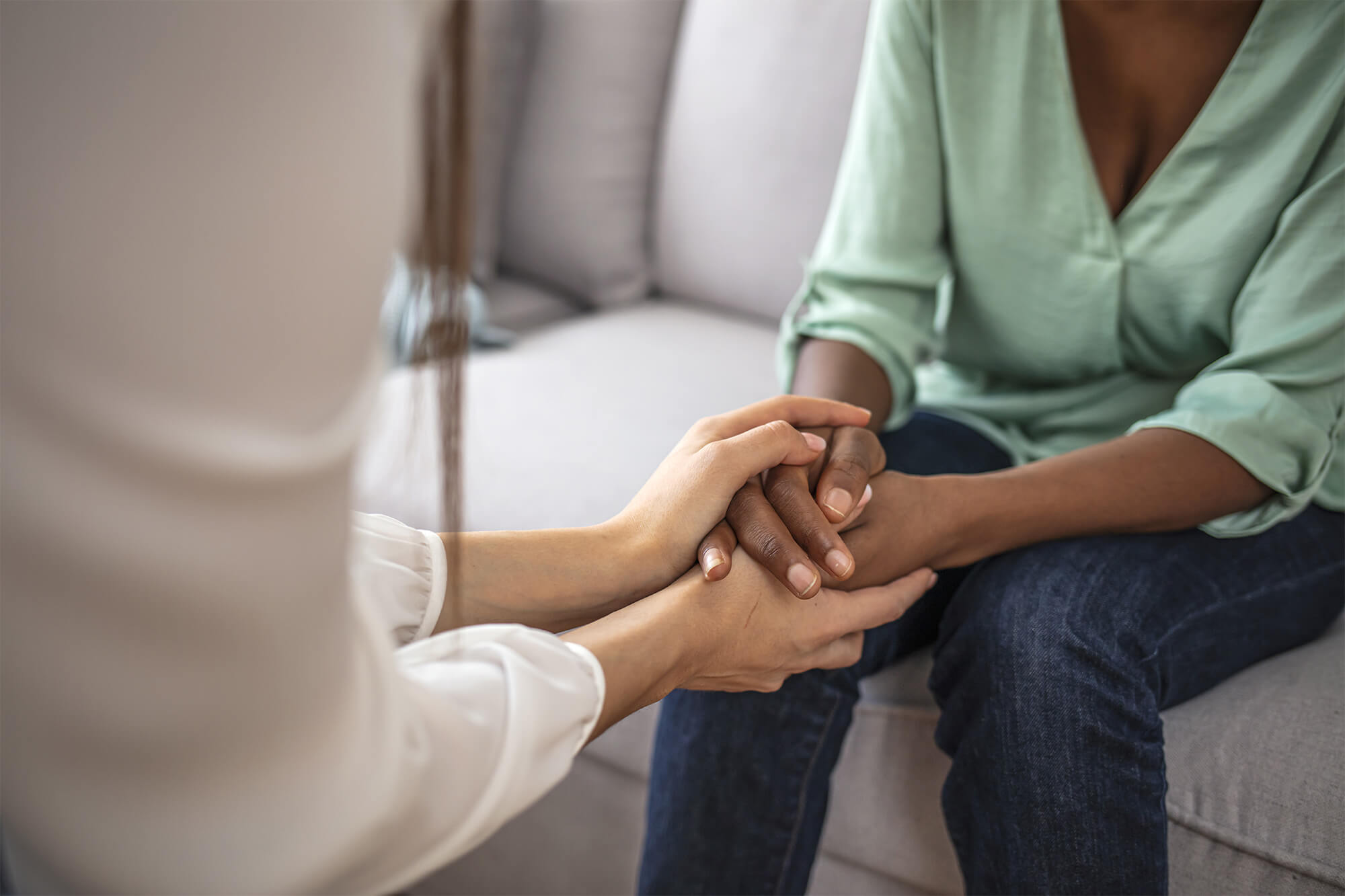 Hand holding during therapy